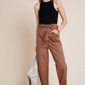 Anthropologie Ellie Embroidered Utility Pants